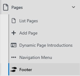 Footer menu